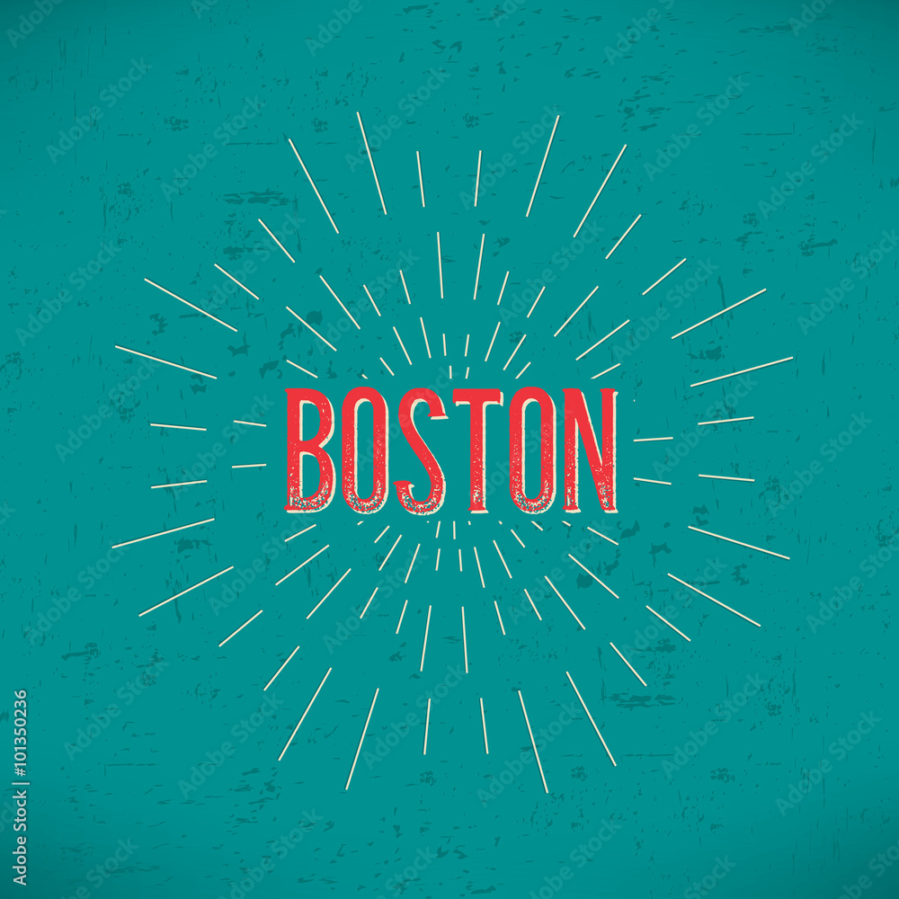 Aufkleber abstract creative concept vector design layout with text - boston. for web and mobile icon isolated 