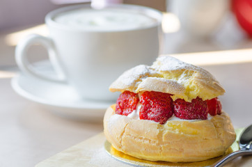 strawberry cream puff