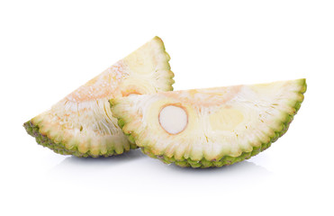 young fruit jackfruit on white background