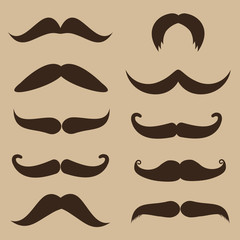 Set of mustache