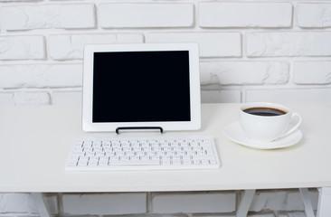 Fototapeta premium office table with laptop