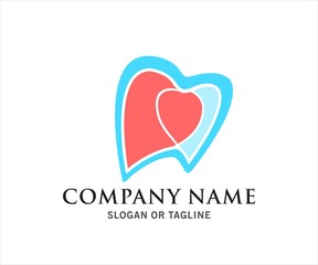 dental heart shape logo