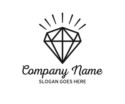 simple glowing line diamond cut logo