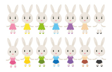 Set of cute bunnies 