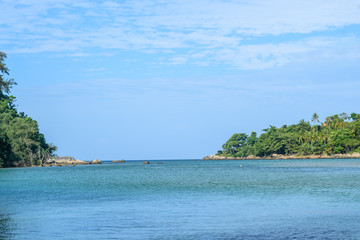 Beautiful sea with blue sky at Layan beach,Phuket