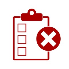 Checklist with X Mark Icon