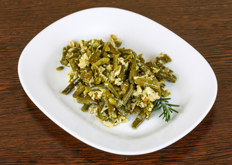 Roast green beans with egg