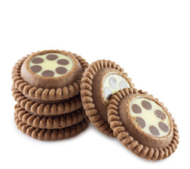 Sweet cookies on a white background