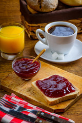 Fruit Jam Breakfast and Coffee