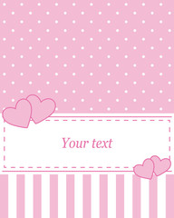 Card invitation pink illustration