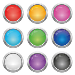 Set of round buttons, illustration