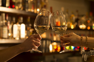 Men and women you are toast with white wine