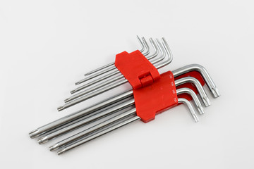 Hex wrench tool white background