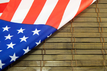Obraz premium American dollars and flag.