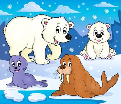 Various Arctic animals theme image 1