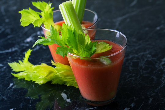 Fresh smoothies tomato and celery