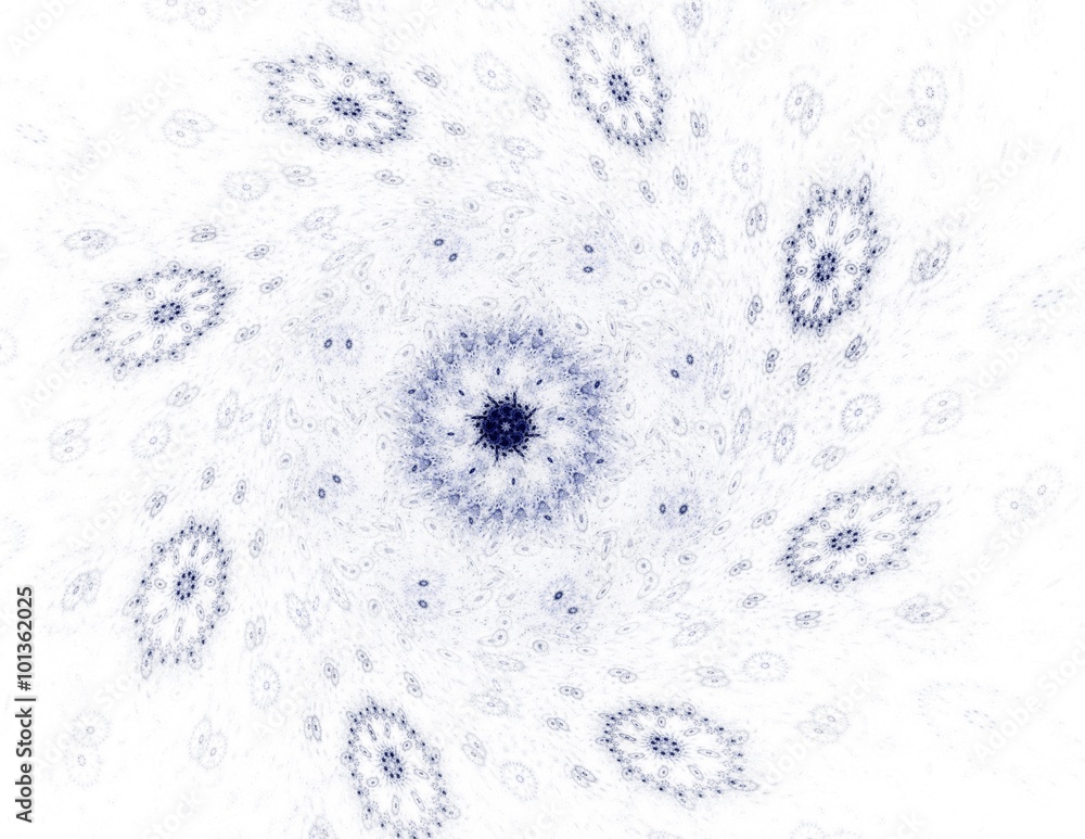 Poster elementary particles series. interplay of abstract fractal forms on the subject of nuclear physics s