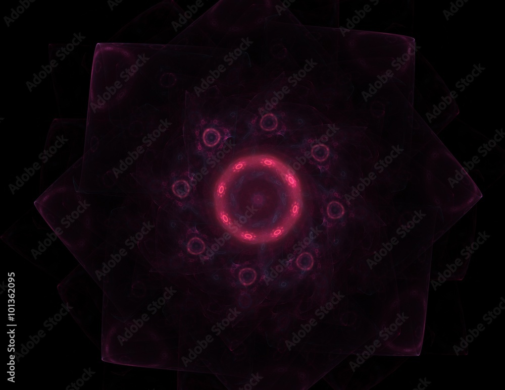 Aufkleber elementary particles series. interplay of abstract fractal forms on the subject of nuclear physics s