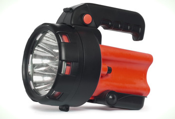 Plastic LED torch isolated