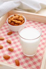 Almond milk in glass