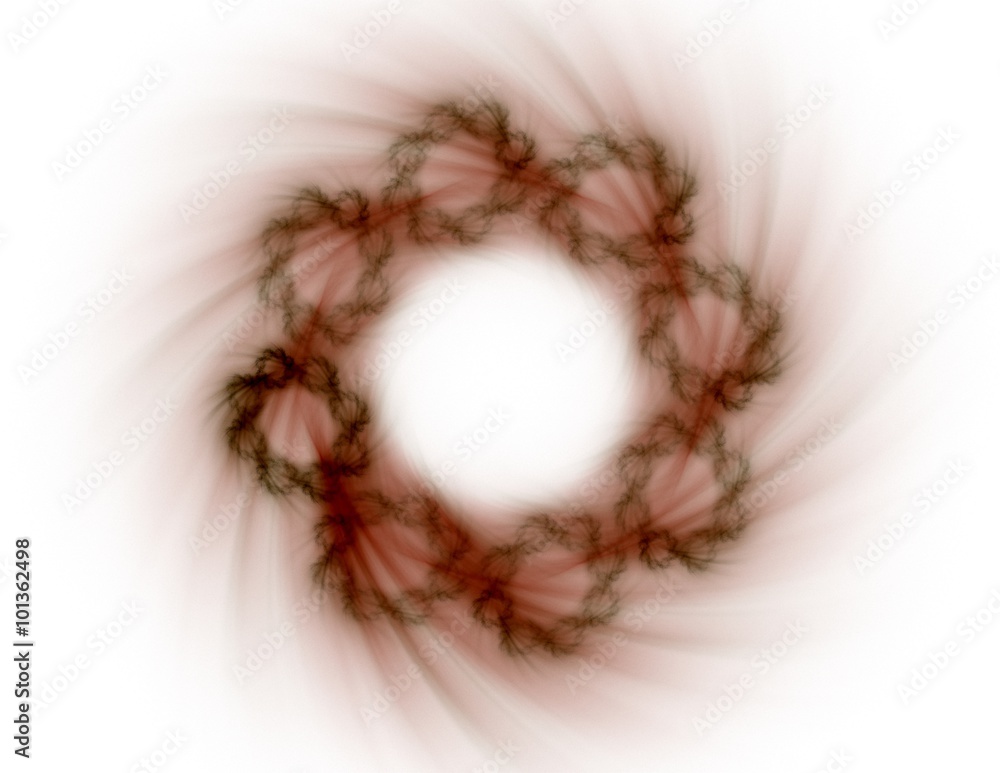 Poster elementary particles series. interplay of abstract fractal forms on the subject of nuclear physics s