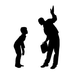 vector silhouette of family.