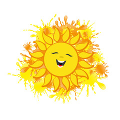 Summer sun on a white background.