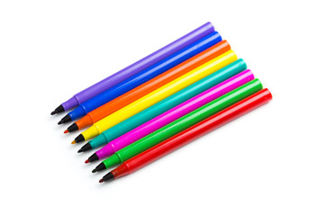 Fototapeta premium Felt-tip pens on white background