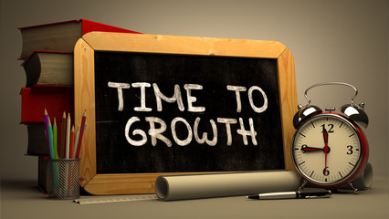 Hand Drawn Time to Growth Concept on Chalkboard.