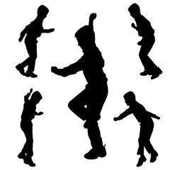 Vector silhouette of the boy.
