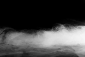 Foto op Canvas Abstracte mist of rookbeweging op zwarte kleurenachtergrond © Jenov Jenovallen