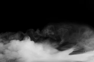Fototapeten Abstrakter Nebel oder Rauch bewegen sich auf schwarzem Farbhintergrund © Jenov Jenovallen