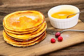 Tasty Pancakes with Cranberry Stack