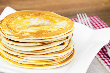 Tasty Pancakes Stack with Butter
