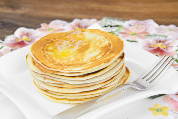 Tasty Pancakes Stack with Butter
