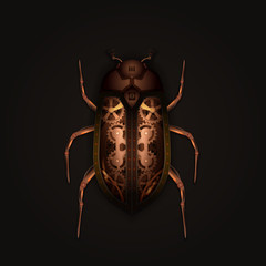 Steampunk style mechanical beetle