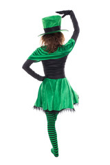 Tanzender Leprechaun, Rückenansicht, Konzept St. Patrick´s Day