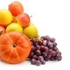 Naklejka na ściany i meble fruit and berries isolated on a white background