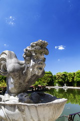  Sculpture of harpy in the Island Fountain,Boboli Gardens, Florence, Italy