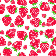Seamless strawberries pattern. Sweet strawberries on white background. Vector illustration - 101373464