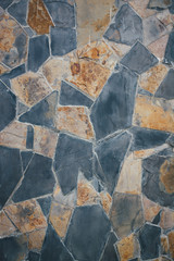 pattern stone wall surface with cement
