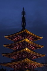 Templo Asakusa no Japão.