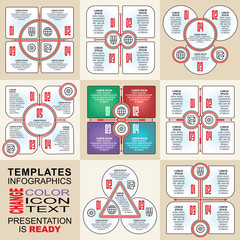 Naklejka premium Vector infographics set. Outline. Collection of templates for cy