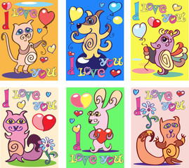 Obraz premium Greeting card Happy Valentine's Day