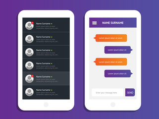 Concept mobile chat messages