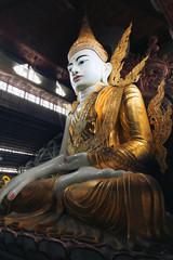 The beautiful Budda sculpture in Ngahtatgyi Paya, Yangon (Rangoon), Myanmar