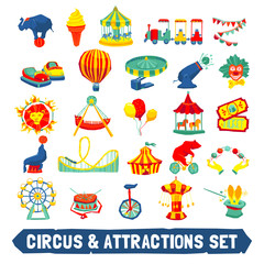 Fototapeta na wymiar Circus Icons Set