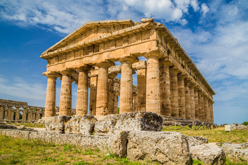 Temples of Paestum Archaeological Site, Salerno, Campania, Italy