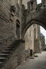 Fototapeta na wymiar Carcassonne (France), the walls