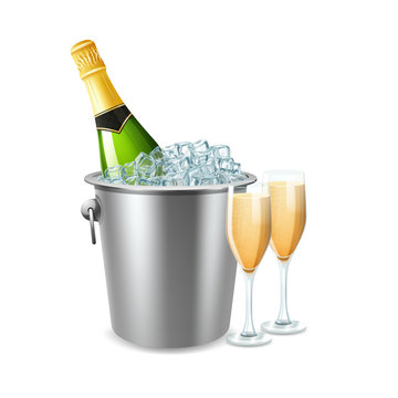 Champagne In Bucket Illustration 